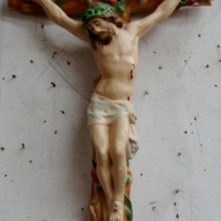 Large plaster Corpus Christi  Crucifix - Sold for $85