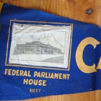 Large Pictorial felt pennant from the Opening of Parliament House Canberra in 1927 - Sold for $49