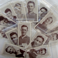 Group lot approx 14 x WILLS CIGARETTECARDS featuring FOOTBALLERS c1933 - South Melbourne, Preston, Coburg, Port Melbourne, etc - Sold for $55