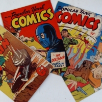 Group lot Australian & YANK comics inc - 'Jet Fury - No 23 (8d)', 'The Adventures of Flash Cain - No 3 (6d)', etc - Sold for $110