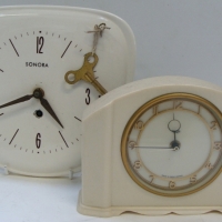 2 x Vintage clocks Sonora wind up ceramic faced clock etc