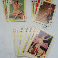 Fab group lot 1950/60's large size playing cards with RISQUE LADIES images - Sold for $30