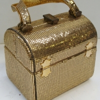 vintage gold GLOMESH square based structured handbag - Sold for $73