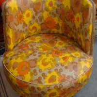 1960's Vinyl tub chair with floral decoration - Sold for $122 2014