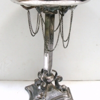 Silver plated trophy bowl with dolphin footed pedestal - Sold for $122 - 2014