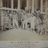 Mounted ALBUMEN PHOTOGRAPH - Visit of HHR the Duke of Genoa & captain, crew of the frigate Garabaldi to the No 3 Band & Albion Consols GM Mine - Sold for $329 - 2014