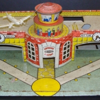 Clockwork 1960's tin toy Mettoy AIRPORT - Sold for $73 2014