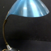 Retro anodised table lamp - large teal reflector and flexible stand - Sold for $61 2014