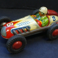 1950's tin toy friction drive racing car by Marusan Shoten, Made in Japan - Sold for $85 2014