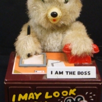 Battery operated tin toy Boss bear by Line Mar Toys made in Japan - Sold for $55 2014