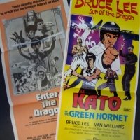2 x Bruce Lee daybill movie posters for Enter the Dragon and the Green Hornet - Sold for $110 2014