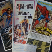 3 x Superhero daybill movie posters - Superman IV, James Bond Live and Let Die and Spiderman Strikes Back - Sold for $79 2014