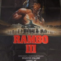 Large c1988 2 Sheet Movie Poster for RAMBO 3 - Fab Imagery, Cast, etc in French to lower section - Sold for $79 2014