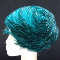 1960's ladies emerald green feather hat - Sold for $79 2014