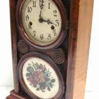 c1900 American mantle clock with pendulum by Ingraham and Co Bristol, Connecticut - Sold for $79 2014