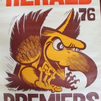 Unframed Hawthorn WEG POSTER premiership 1976 - Great condition - Sold for $171 2014