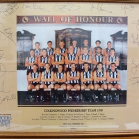 Framed COLLINGWOOD 1990 Premiership team Poster - Facsimile Signatures - Sold for $104 2014