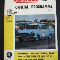 magazine - 1962 ARMSTRONG 500 OFFICIAL PROGRAMME for racing of saloon cars at Phillip Island - fab advertising images - Sold for $55 2014