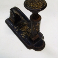 Victorian Era stapler - McGill's Eagle Single-Stroke Staple Press No 1 for single staples - Sold for $85