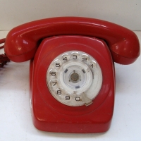 Retro Bright Red ROTARY TELEPHONE - marked STC - Sold for $61 2014