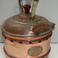 Colonial Australian double skinned copper kettle by Galliers & Klaerr 135 Inkerman St,  St Kilda - circa 1875 - Sold for $116 - 2014