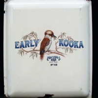 METTERS 'EARLY KOOKA' Oven Door w Fab Kookaburra imagery - Sold for $73 - 2014