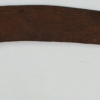 Large fluted Western Desert hunting boomerang with one flat and one fluted face with banded termination - 71cm - Sold for $49 - 2014