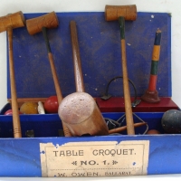 Miniature toy table croquet set - Manufactured in Ballarat circa 1880 by W Owen Ballarat (Ex-Collection of Bill Howard) - Sold for $134 - 2014