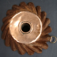 Victorian era copper jelly mould in spiral shape - Sold for $85 - 2014