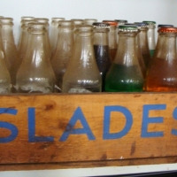 1950's SLADES soft drink crate & contents of Slades bottles - some still with original caps and various flavoured soft drink - Sold for $61 - 2014