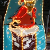 Santa Homer sign with coloured light tubing (Ex-Collection of Bill Howard) - Sold for $30 - 2014