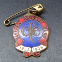 Fitzroy Cricket Club members badge 1935-36 - Sold for $49 - 2014