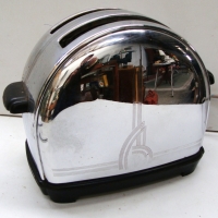 2 x chromed  toasters - heavy duty Art Deco toaster by Sunbeam Australia and STC side opening toaster - Sold for $67 - 2014