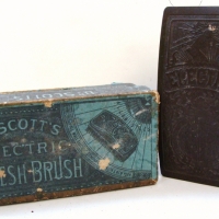 Boxed Victorian Dr, Scotts Electric Flesh brush - Quack medicine for constipation, malarial lameness, rheumatism, diseases of the blood, and paralysis  - Sold for $98 - 2014