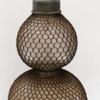 French wire wrapped soda syphon with two hemispheres of glass, with pewter head marked Veritable Seltzogene D fevre - Sold for $85 - 2014