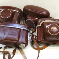 Group lot leather camera cases inc. - Kodak, Eunig, Zeiss, etc - Sold for $24 - 2014