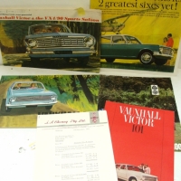 Group of  car catalogues,  Morris 1100, Vauxhall Victor, Viva and VX490 - Sold for $37 - 2014