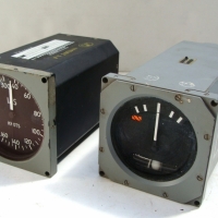 2 x 1980's Aircraft gauges from AAC WAMIRA prototype turbo prop two seat trainer - Airspeed indicator & bank meter - Badges and other markings sighted - Sold for $61 - 2014