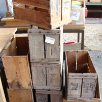 8 x  wooden crates inc 6 fruit crates - Sold for $110 - 2014