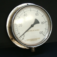 Chrome water pressure gauge  - Ross Robbins Pty Melbourne - Sold for $24 - 2014