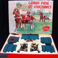 Boxed Vintage French GAME - Grand Prix DE Vincennes - Trotter Race Horses w Drivers & all Slot Car like Track - original cond - Sold for $195 - 2014