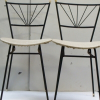 Pair of 1950's Australian Clement Meadmore dining chair with original white vinyl seats manufactured by Michael Hirst, Melbourne circa 1960 - Sold for $67 - 2014