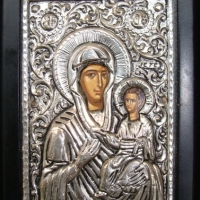 Small Silver Hapiography - mother Mary and child - Sold for $79 - 2014