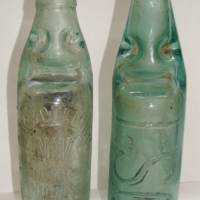 2 x Codd bottles  - Frankston Springs with Serpant trademark and C R Goulding Prahran both with no chips and light surface ware - Sold for $67 - 2014