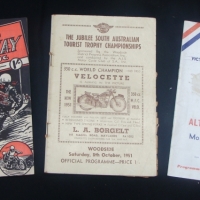 3 x 1950's car racing programs inc  Tracey's speedway  1956 program , First Altona car races & The Jubilee south Australian tourist trophy championshi - Sold for $116 - 2014