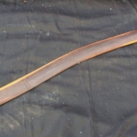 Australian aboriginal fighting boomerang with a slight bend and fluted tip 85cm long - Sold for $61 - 2014