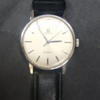 Late 1960's Omega gents Geneve manual steel watch on  leather strap - working - Sold for $232 - 2014
