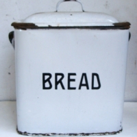 Large white enameled Bread bin - Sold for $43 - 2014