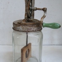 Mechanical butter churn with wooden handle and paddle - Sold for $43 - 2014