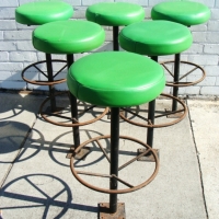 6 x Vinyl covered bar stools ex Greasy Joes St Kilda circa 1980s -1990s - Sold for $73 - 2014